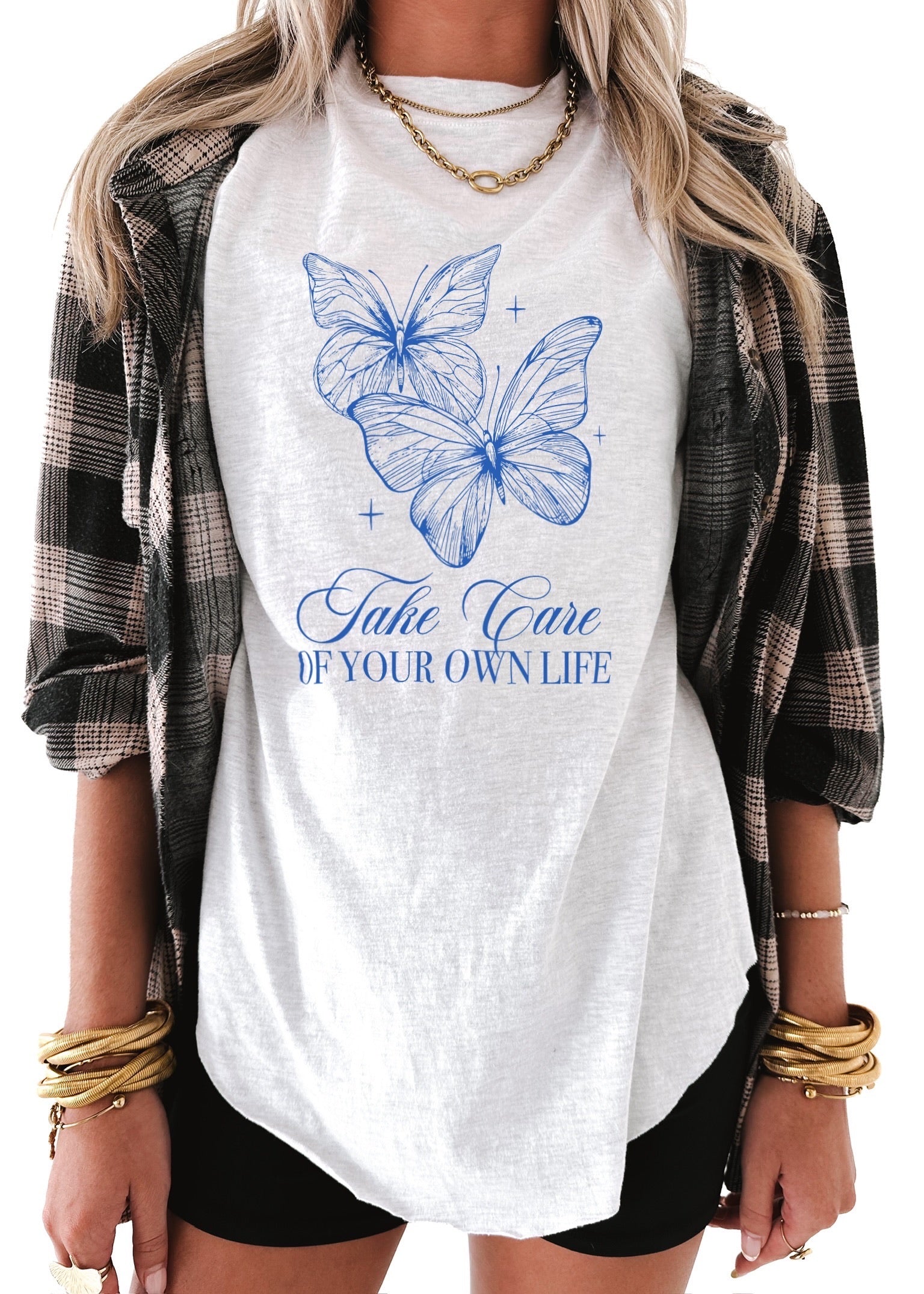 TAKE CARE OF YOUR OWN LIFE SIDE SLIT TEE