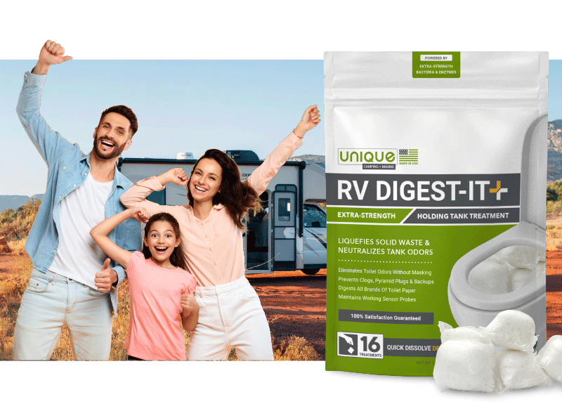 RV Digest-It Plus Drop-In Extra Strength Holding Tank Treatment Unique Camping + Marine