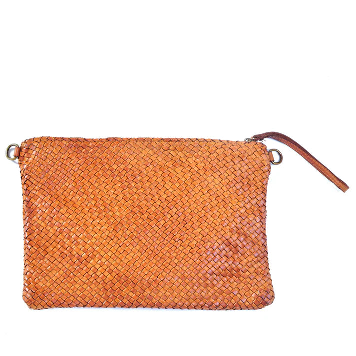 Fabiana Clutch/Crossbody by Verdipelle in Cognac