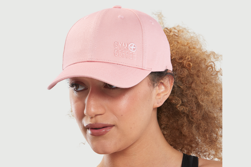 gym plus coffee pink baseball cap hat