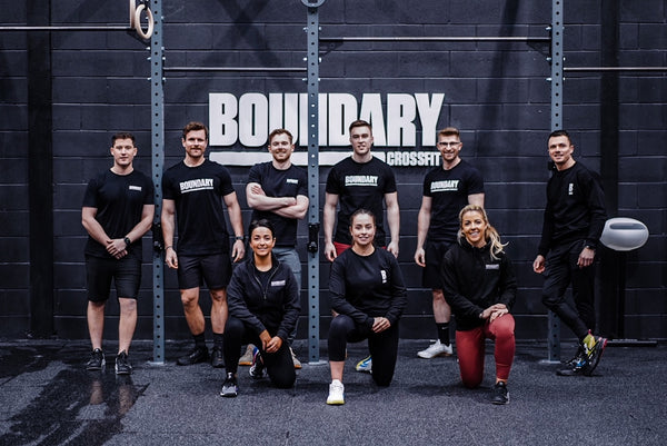 A group of young people posing for a photo at Boundary Fitness in Belfast.