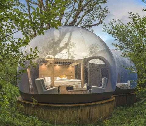 A bubble dome at the Finn Lough luxury camping destination in Co. Fermanagh