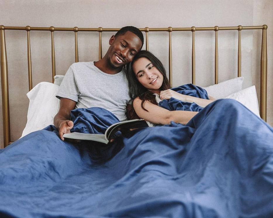 couple reading in bed