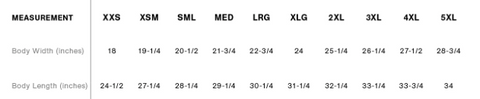 Sizing Chart