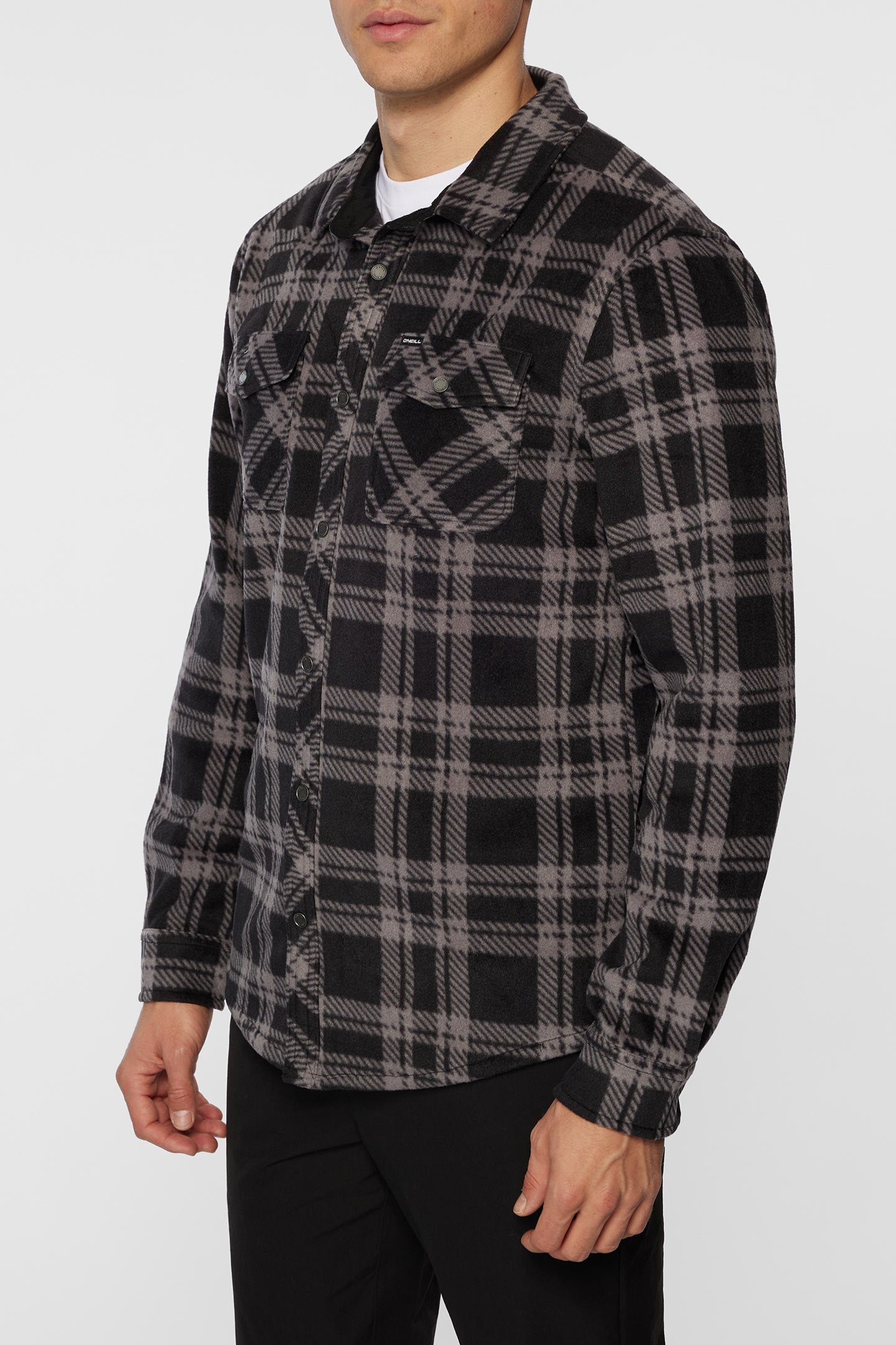 Glacier Plaid Superfleece Flannel - Black | O'Neill