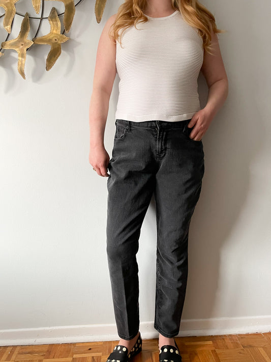 ERMENEGILDO ZEGNA Black High Rise Wool Trousers Pants - Size 14