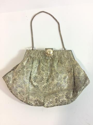 FRENCH VINTAGE METALLIC EMBROIDERY EVENING CLUTCH