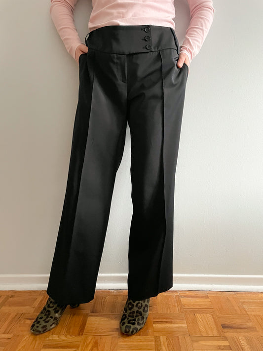 New-design High Waist Wide Leg Pants (Color : Black, Size : L