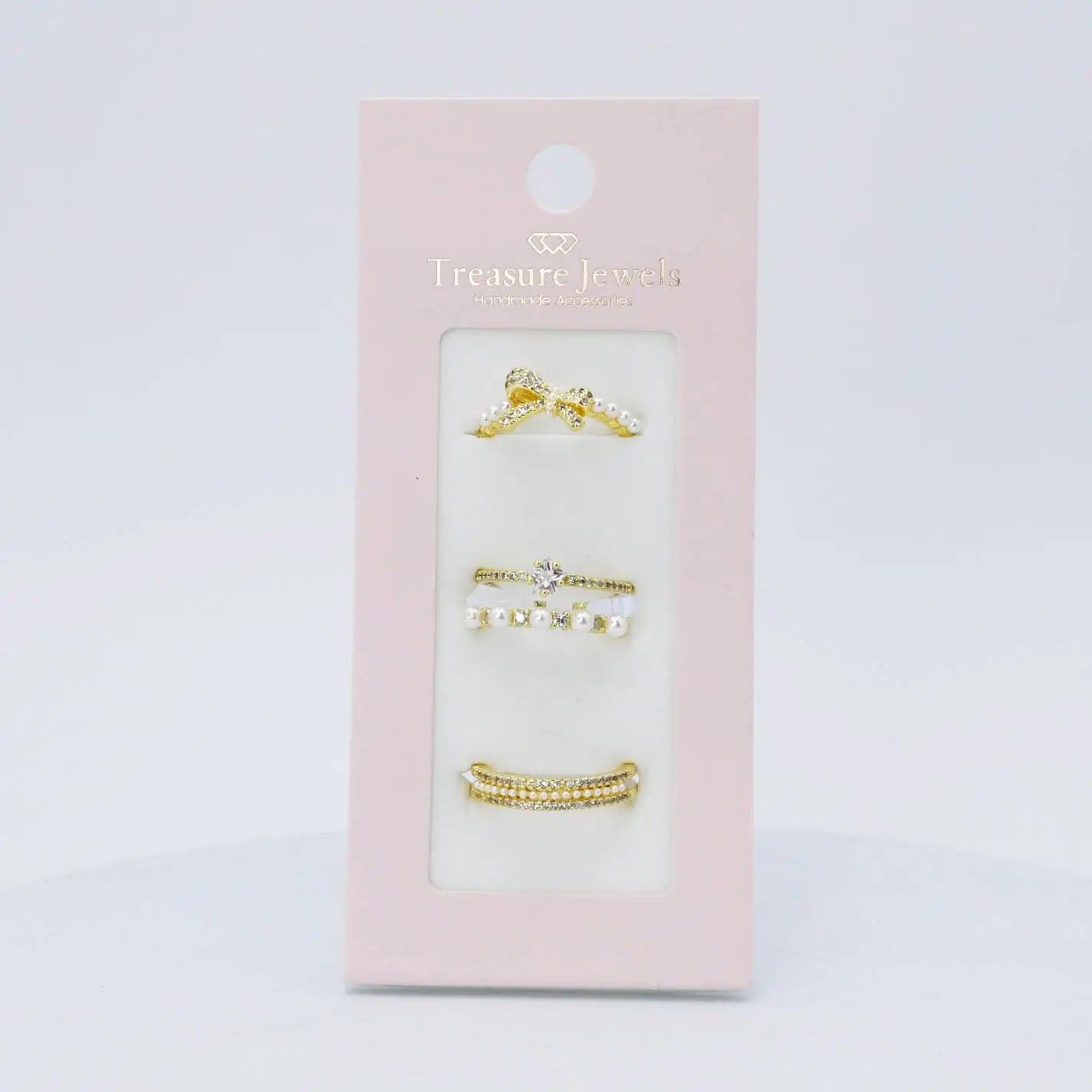 Treasure Jewels: Infinity Pearls Ring Set