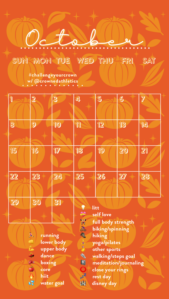 October challenge calendar