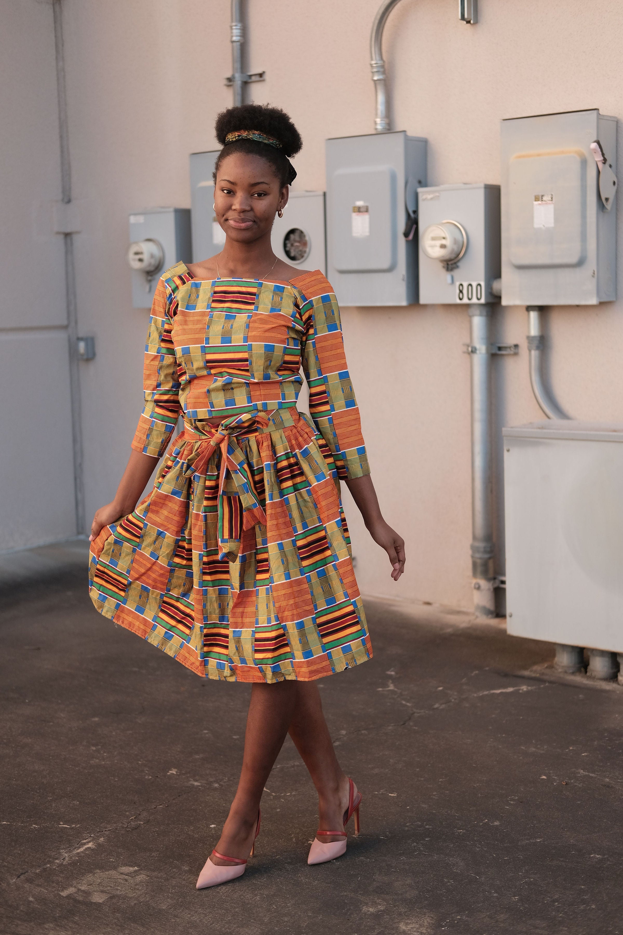 Kokoewa set of crop top and skirt