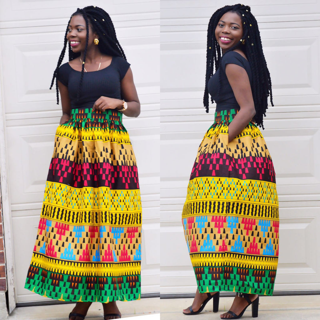 Arewa kente stripe skirt – Veroex