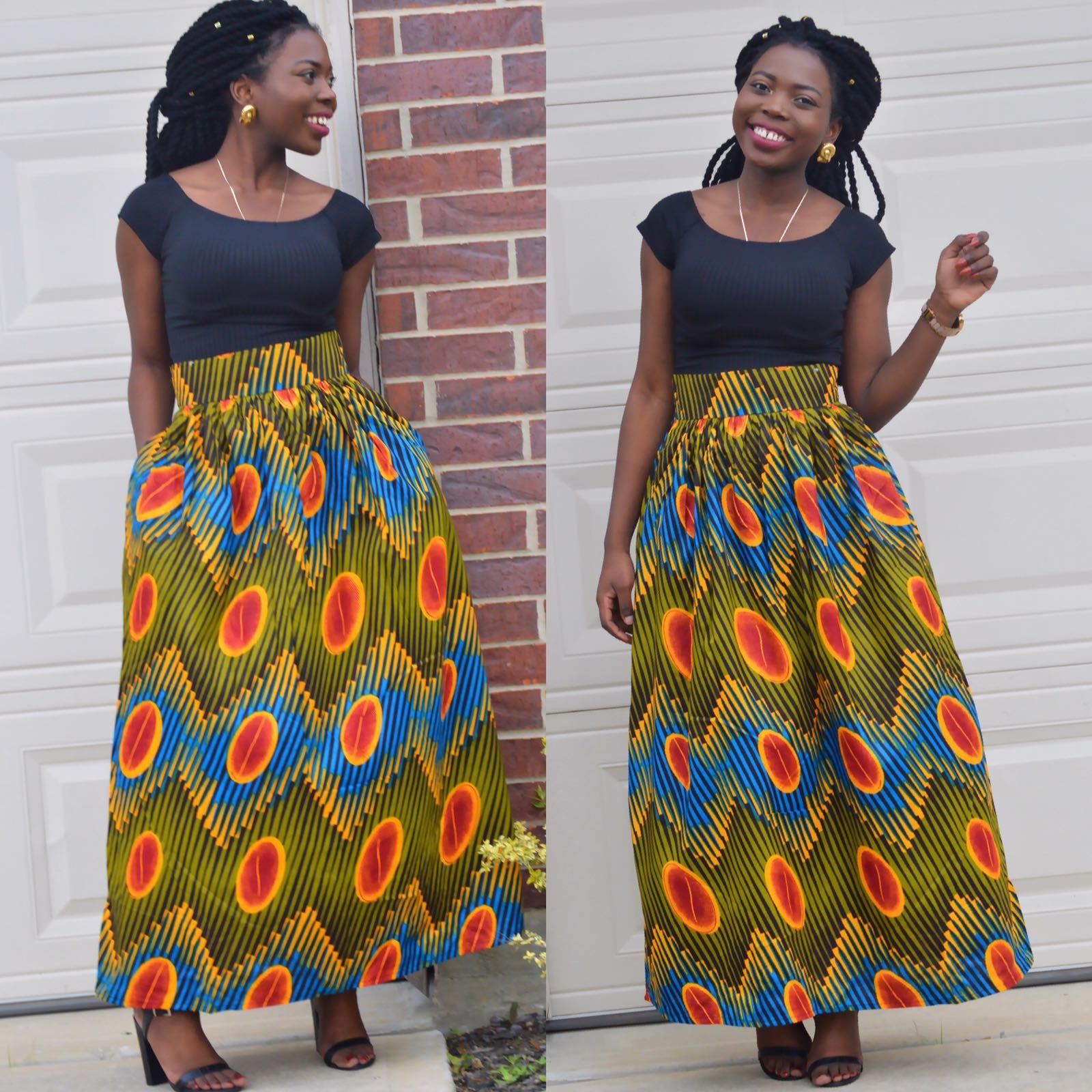 Arewa kente geometric maxi skirt – Veroex