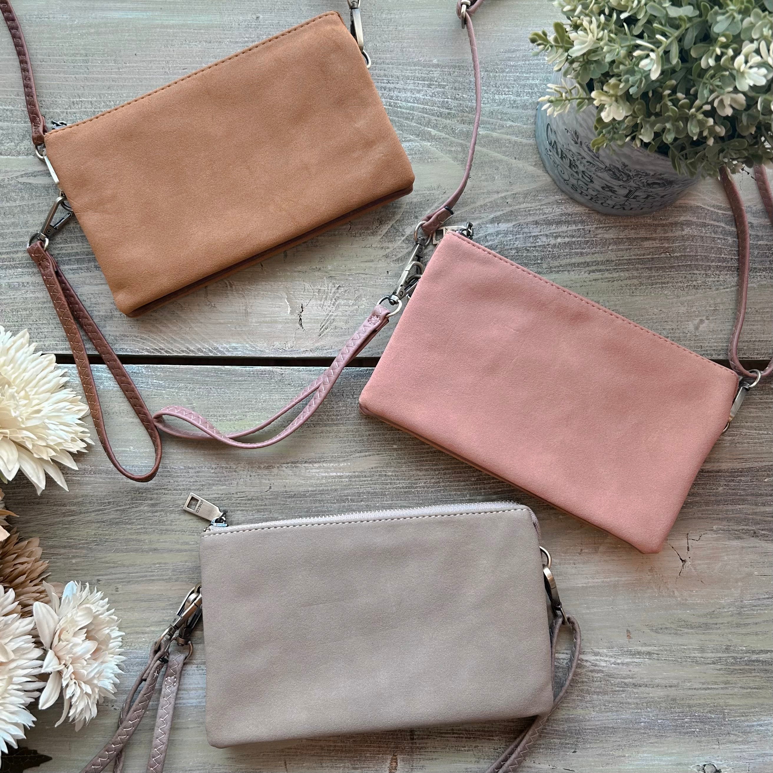 Riley Suede Crossbody in Brown