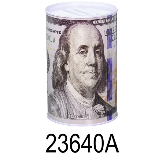 Small 100 Dollars Bill Tin Saving Bank Box / Money Can – R & B Import