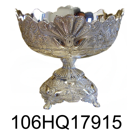 Large Silver Plated Metal Fruit Bowl – R & B Import