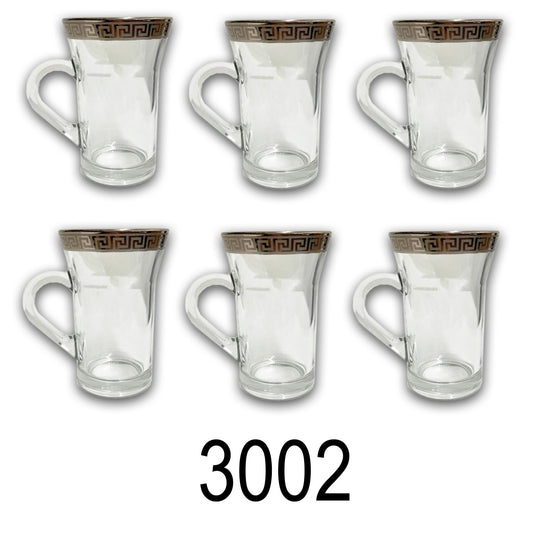 6 PC Tall Gold Versace Inspired Design Glass Cups – R & B Import