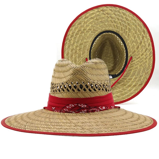 Black Hecho EN Mexico Print Straw Hat / Sun Hat / Wide Brim Summer Lif – R  & B Import