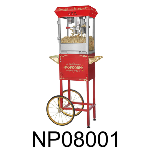 Great Northern Popcorn Black Foundation Popcorn Popper Machine Cart 6 Ounce