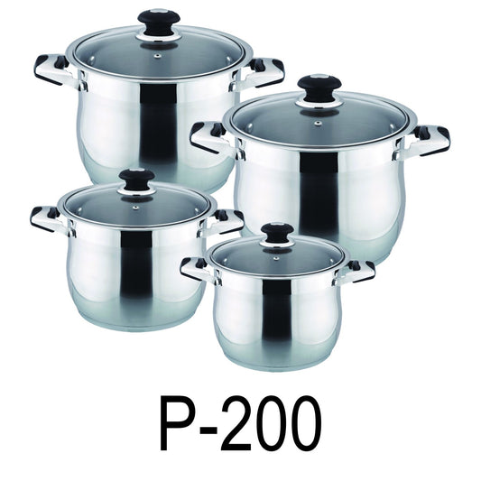 8 PC Stainless Steel Cookware Set With Silicone Handles – R & B Import