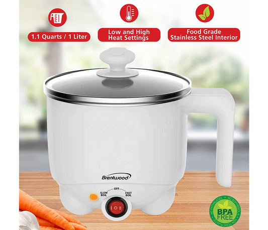 1.3 QT Cordless Electric Hot Pot Cooker & Food Steamer – R & B Import