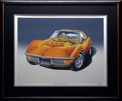 SAMPLE 72 CORVETTE GICLEE FRAMED - AutomotiveFineArt.com