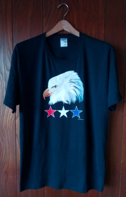 EAGLE STAR ON BLACK T-SHIRT - AutomotiveFineArt.com