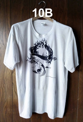 BLACK DRAGON ON SILVER T-SHIRT - AutomotiveFineArt.com