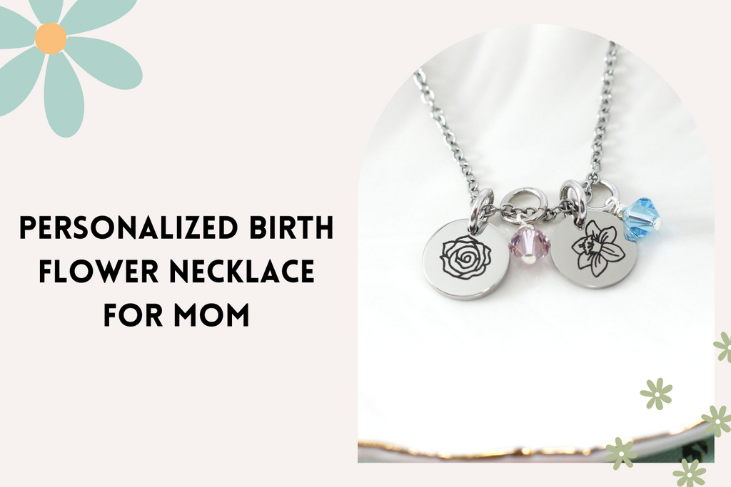 Personalized Birth Flower Necklace for Mom