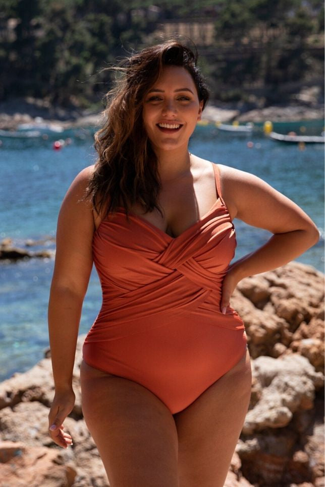 rust one piece swimsuit