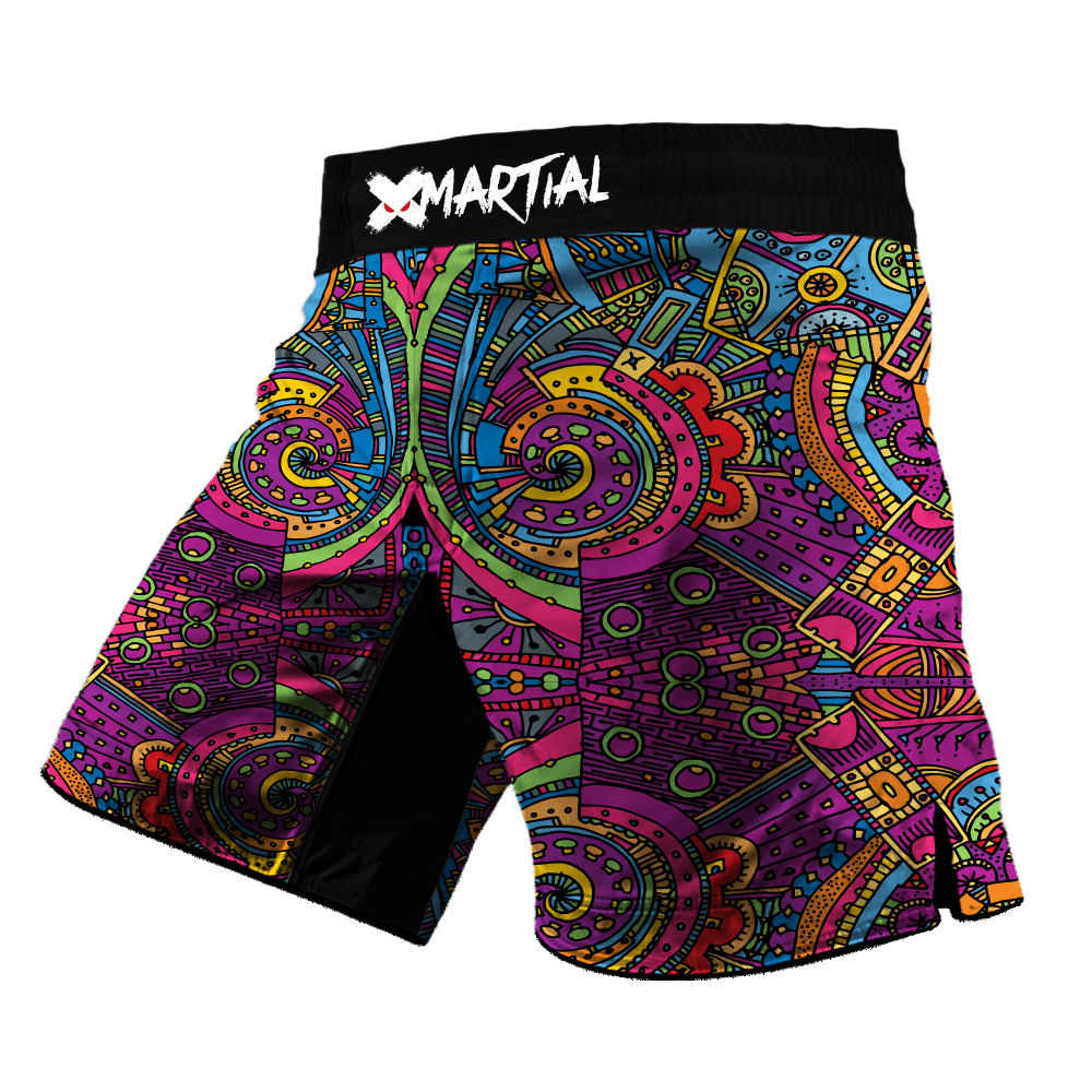 VICTORY SHORTS MMA HYBRID IMPACT BLACK/WHITE/RED