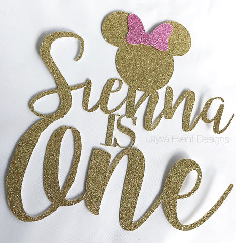 minnie mouse personalised cake topper