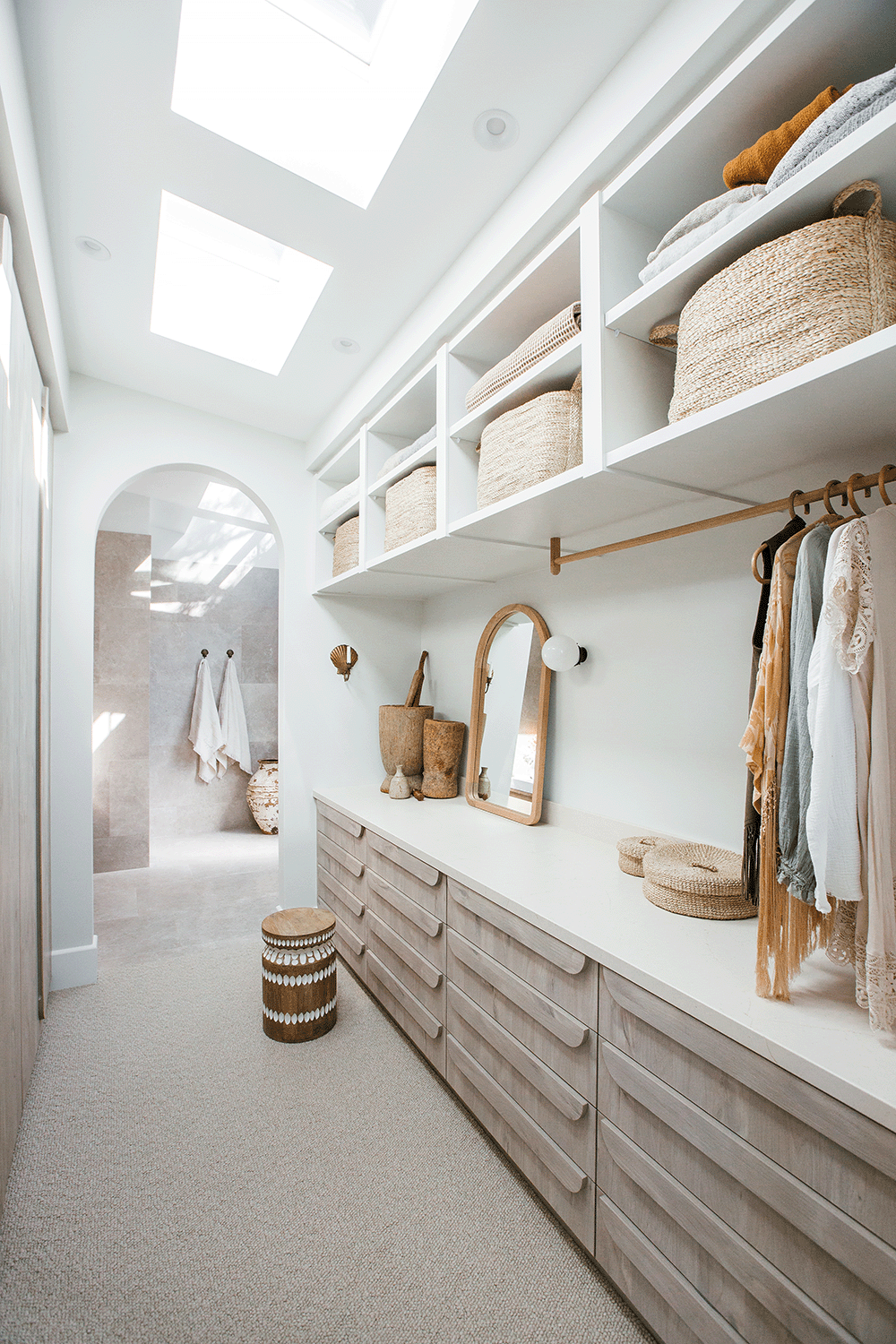 Jute baskets for wardrobe storage