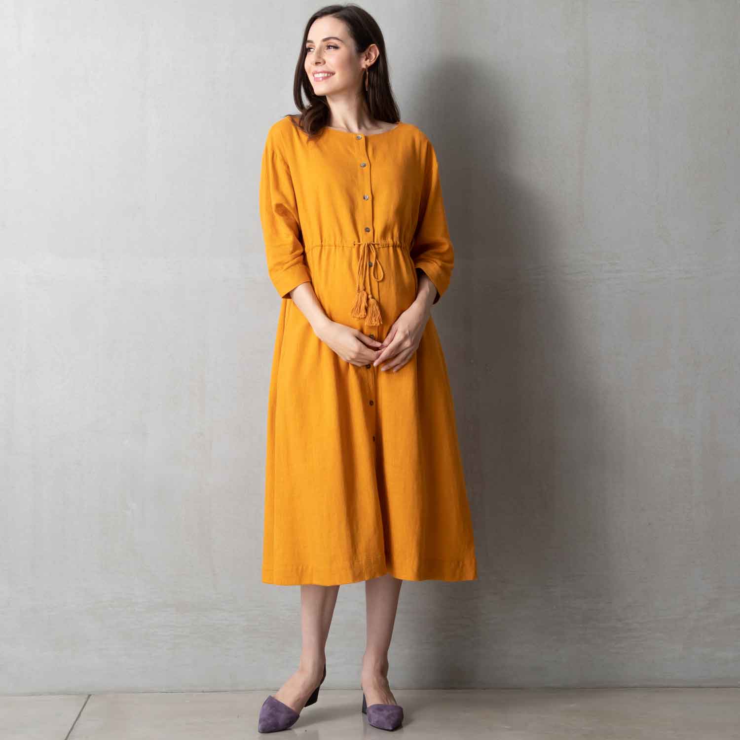 long sleeve nursing maxi dress