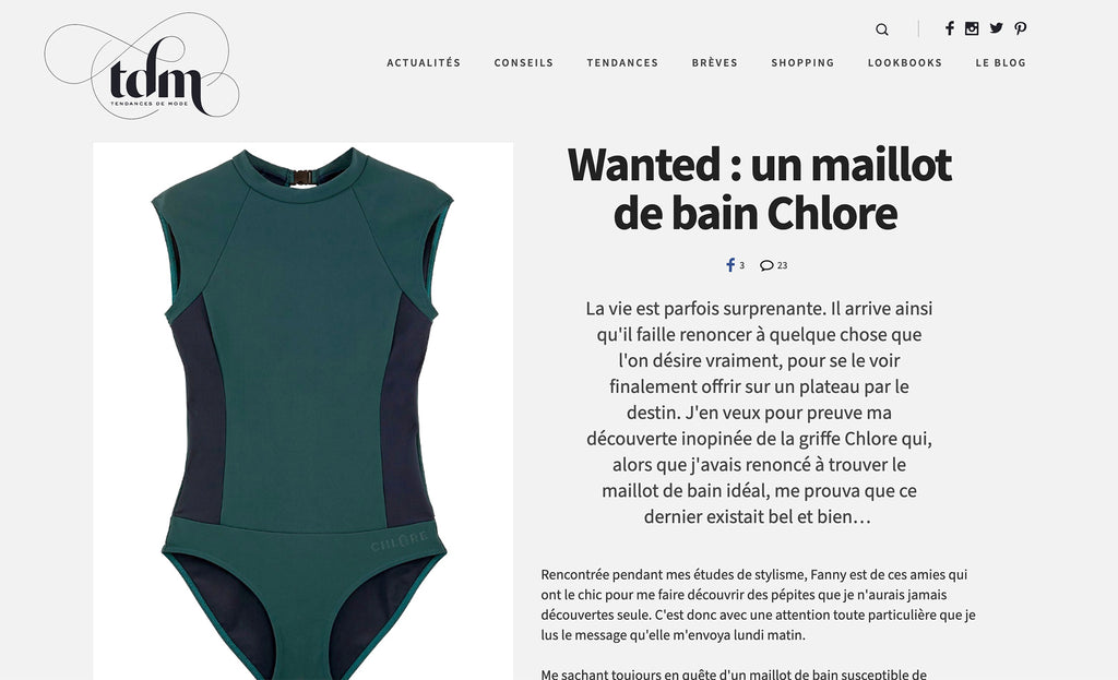 Tendance de Mode - Chlore Swimwear Sept 2020