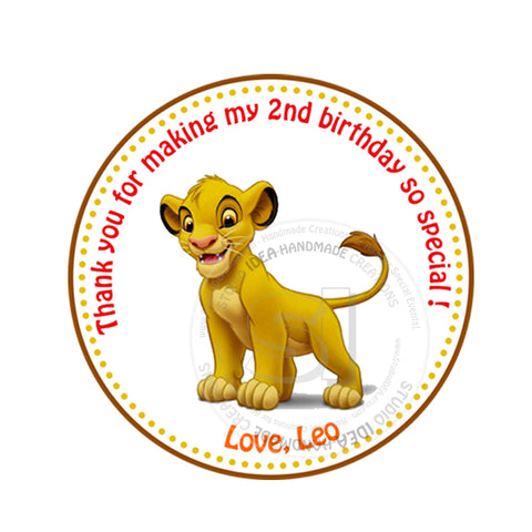 free lion guard thank you gift tags