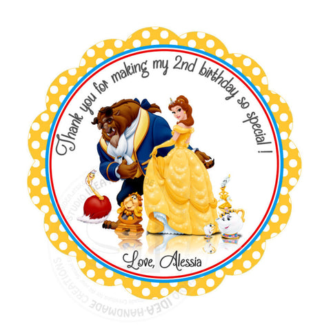 Thank You Cards Personalised Beauty And The Beast Birthday Party
