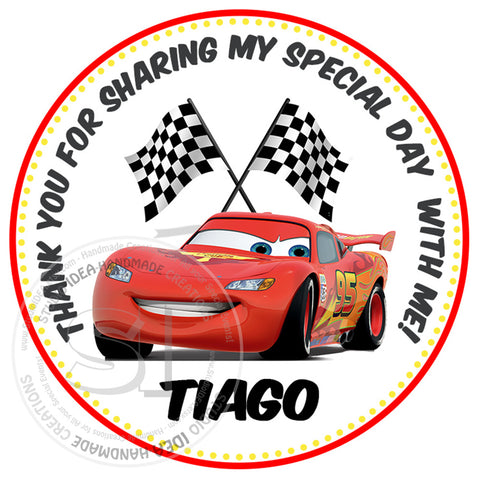 disney cars thank you tags