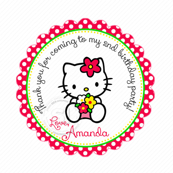 custom hello kitty birthday thank you printable 25 tags