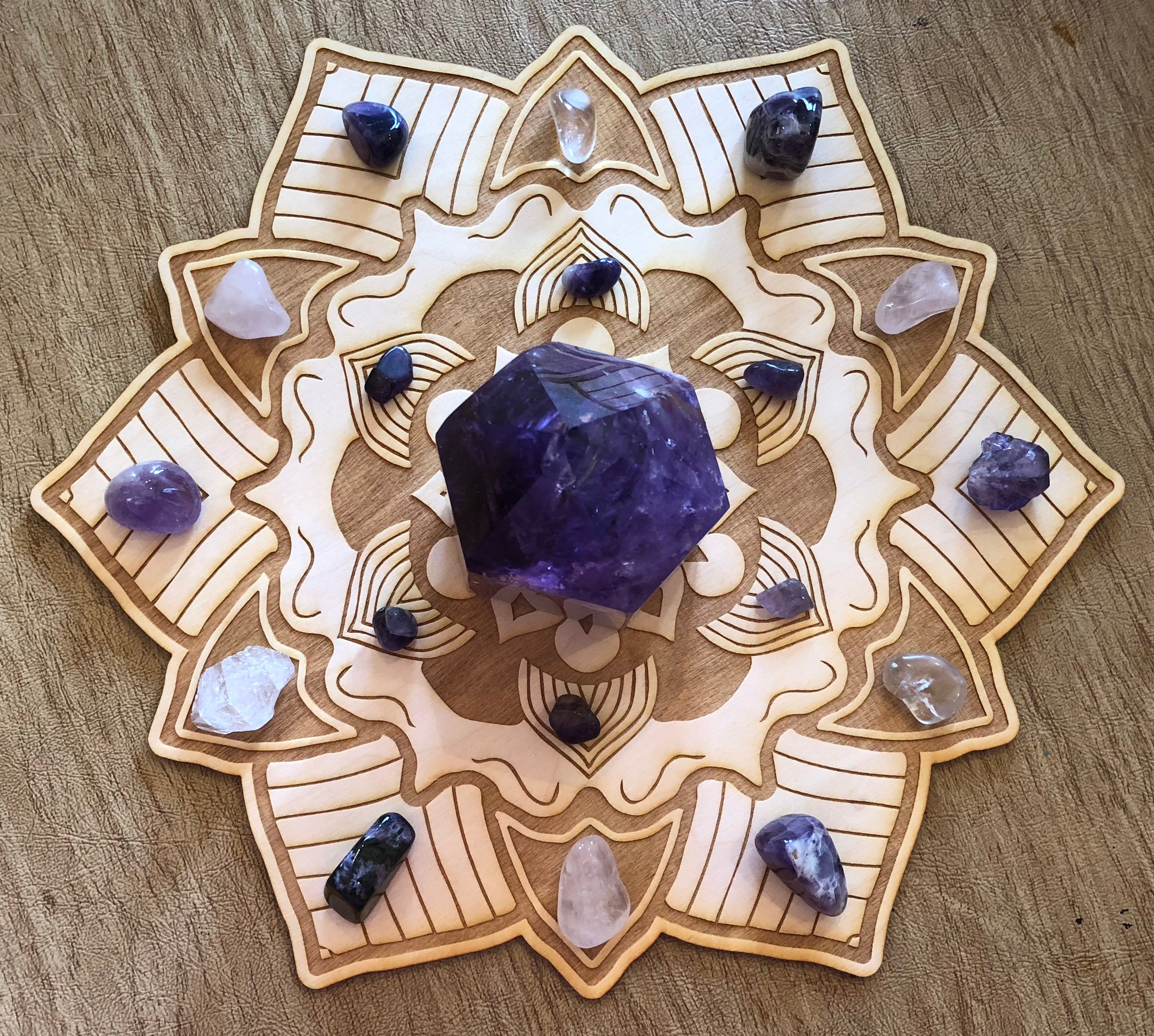 crystal grids with emerald