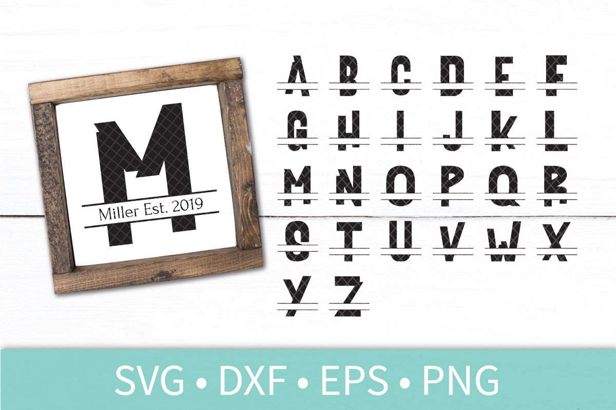 Download Chunky Split Letter Monogram Bundle SVG DXF EPS Silhouette ...