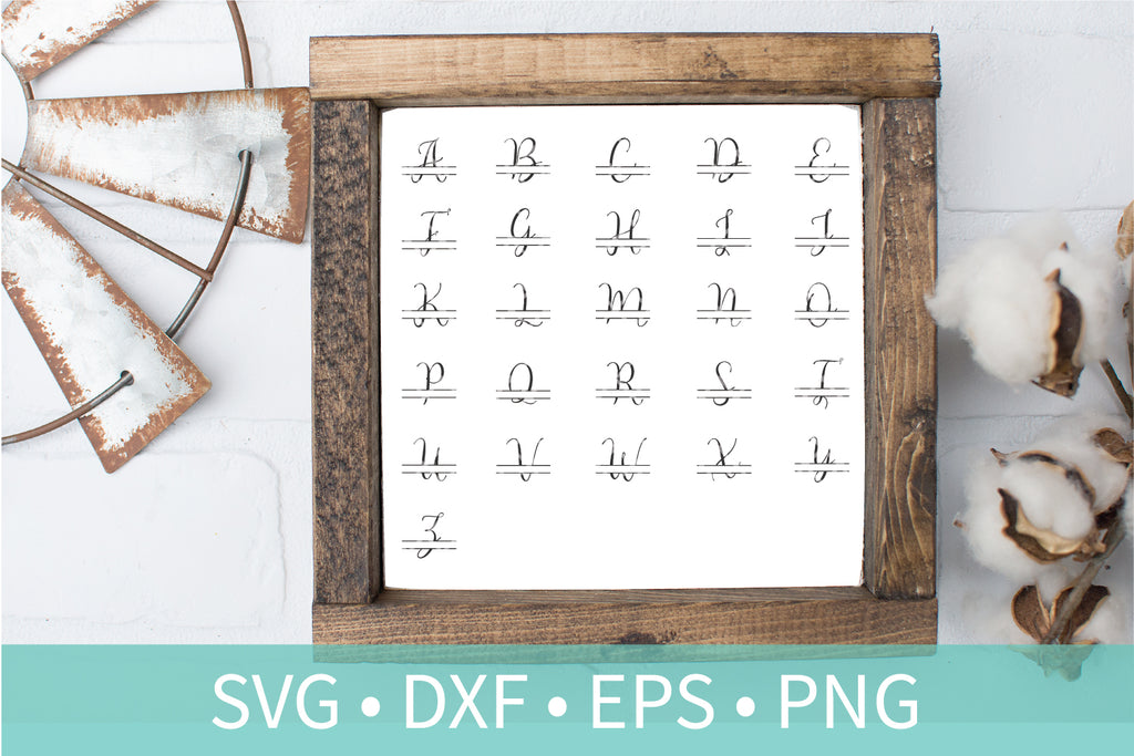 Download Split Script Monogram Letters Svg Dxf Png Cutting File Stencil Taylor George Designs