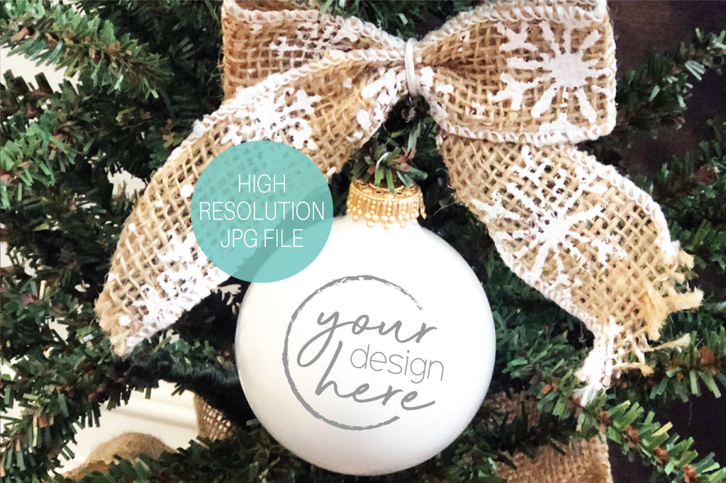 Download White Christmas Bauble Ornament Mockup - Taylor George Designs