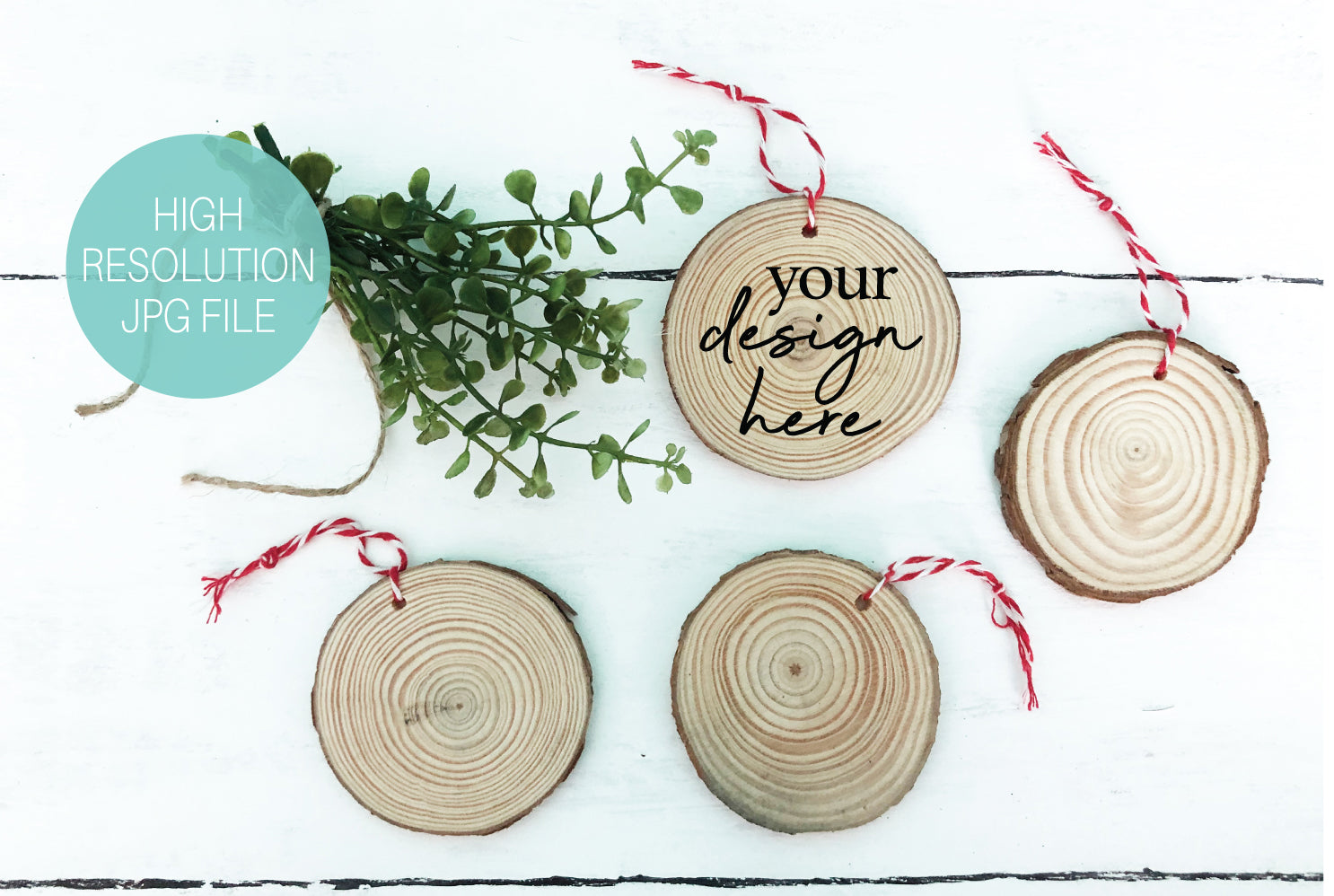 Download Circle Wood Slice Christmas Ornaments Mockup Taylor George Designs