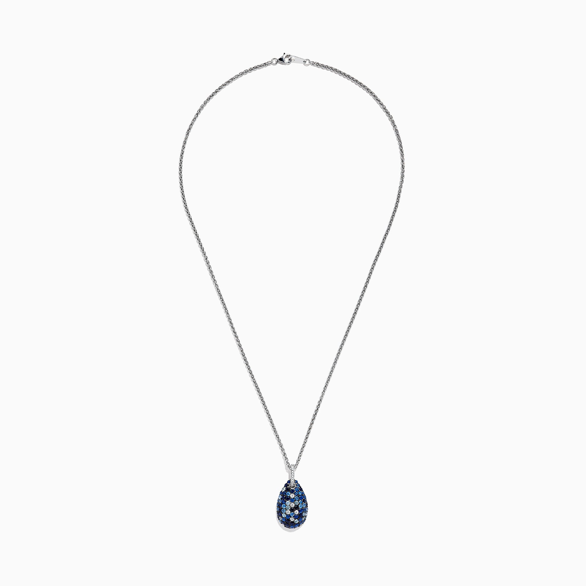 Effy 925 Sterling Silver Blue Sapphire & Diamond Pendant, 3.26 TCW ...