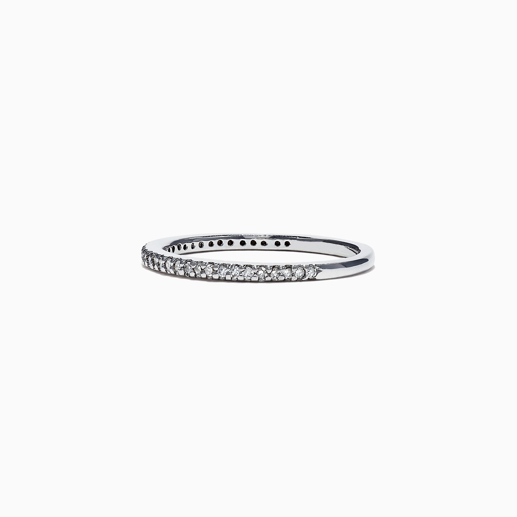 Effy Pave Classica 14K White Gold Double Band Diamond Ring, 0.36 TCW ...
