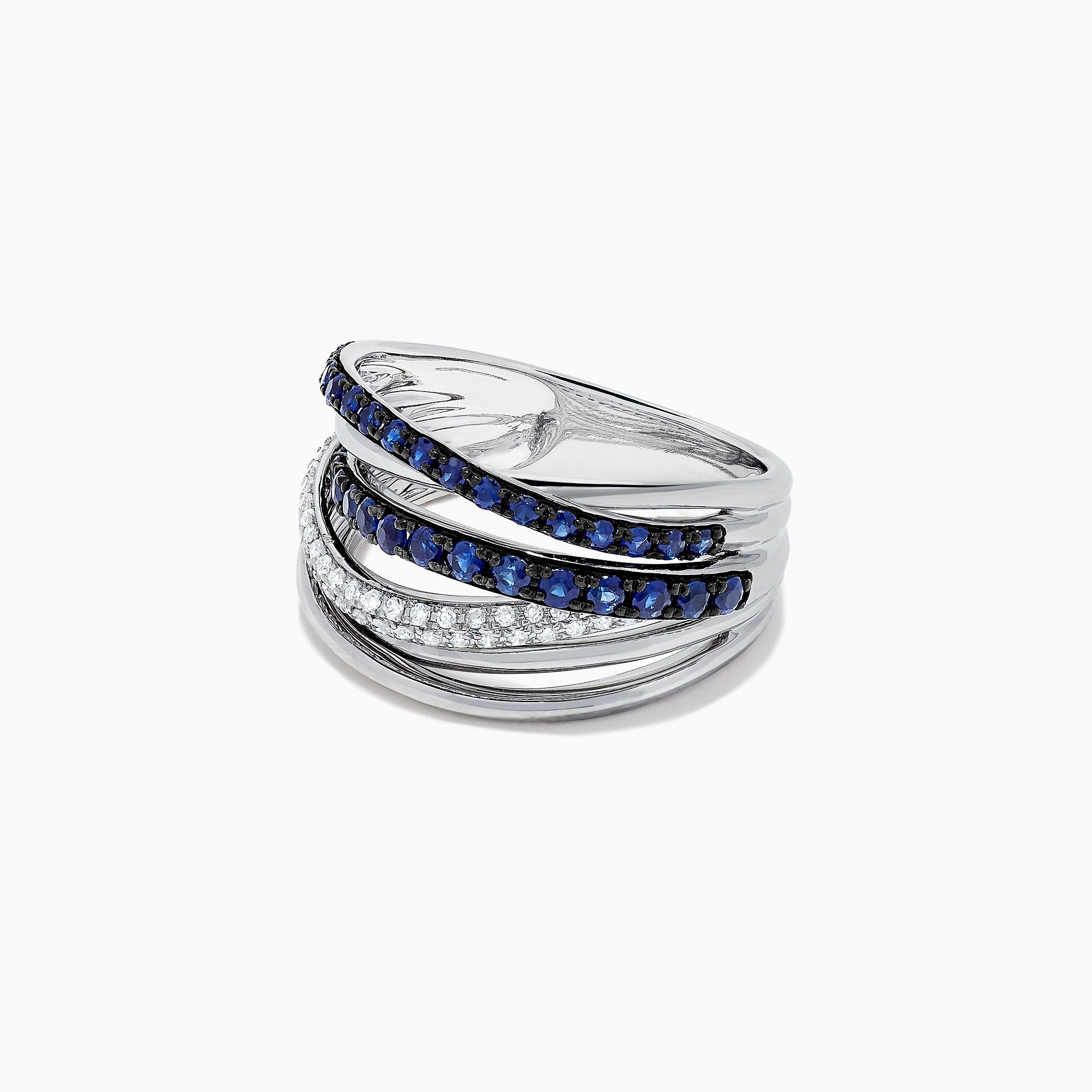 Effy Royale Bleu 14K White Gold Blue Sapphire & Diamond Ring, 0.91 TCW ...