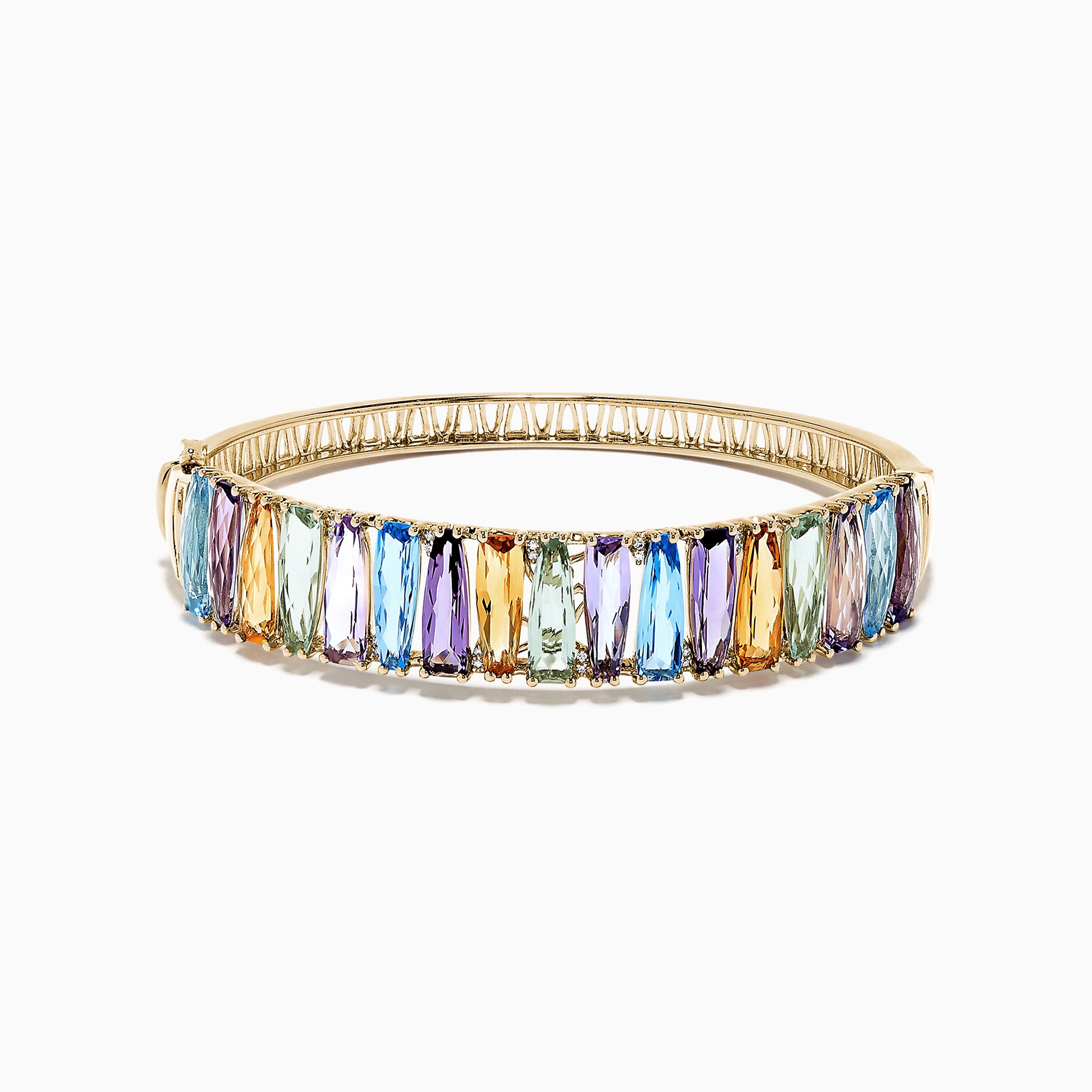 Effy Mosaic 14K Yellow Gold Multi Gemstone and Diamond Bangle, 24.97 T ...