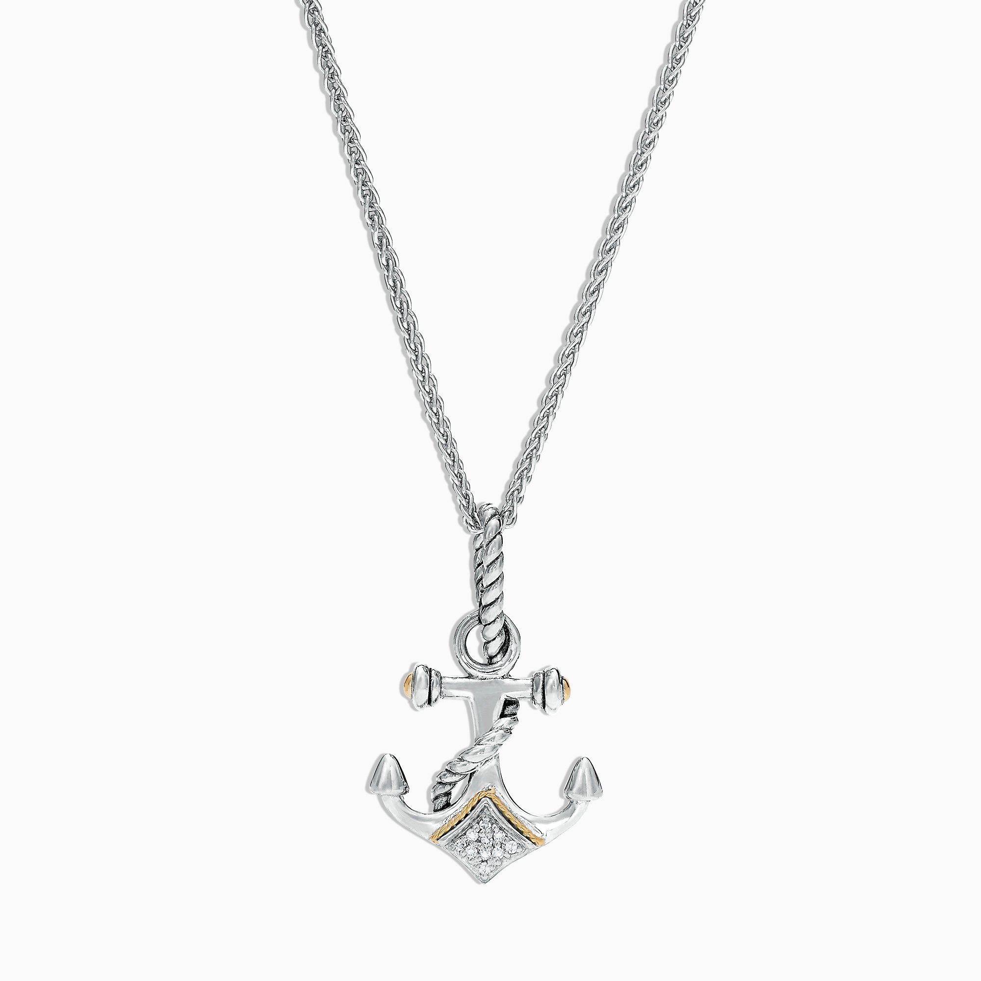 diamond anchor pendant necklace