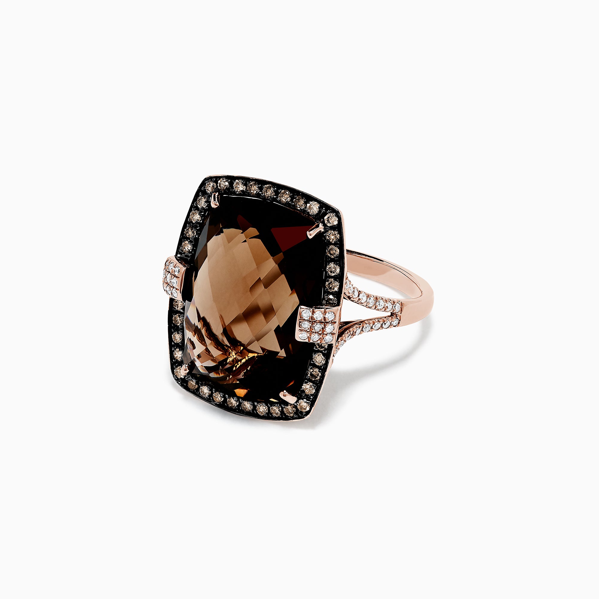 Effy 14k Rose Gold Smokey Quartz And Diamond Ring 1515 Tcw